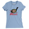 Detroit Wheels Football Women's T-Shirt-Baby Blue-Allegiant Goods Co. Vintage Sports Apparel
