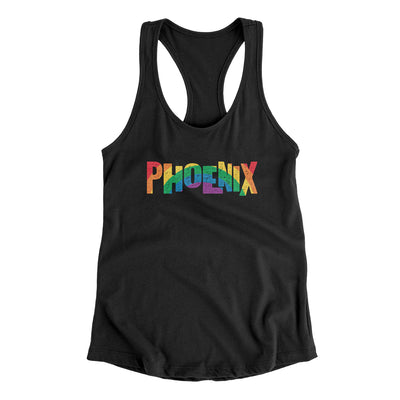Phoenix Arizona Pride Women's Racerback Tank-Black-Allegiant Goods Co. Vintage Sports Apparel