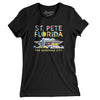 St. Pete Florida Pier Women's T-Shirt-Black-Allegiant Goods Co. Vintage Sports Apparel