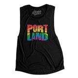 Portland Oregon Pride Women's Flowey Scoopneck Muscle Tank-Allegiant Goods Co. Vintage Sports Apparel