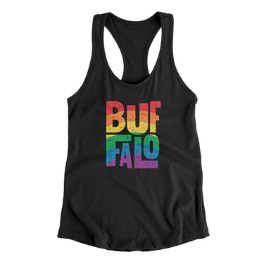 Buffalo New York Women's Racerback Tank-Black-Allegiant Goods Co. Vintage Sports Apparel