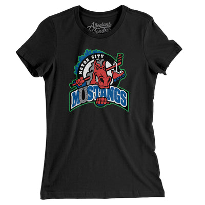 Motor City Mustangs Roller Hockey Women's T-Shirt-Black-Allegiant Goods Co. Vintage Sports Apparel