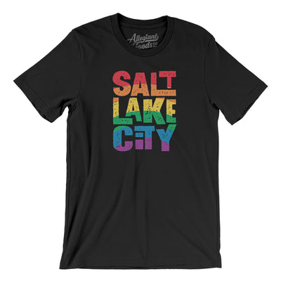 Salt Lake City Pride Men/Unisex T-Shirt-Black-Allegiant Goods Co. Vintage Sports Apparel