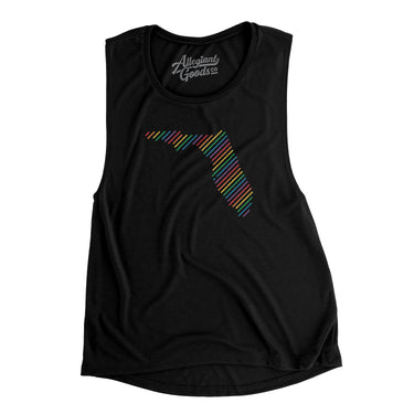 Florida Pride State Flowey Scoopneck Muscle Tank-Allegiant Goods Co. Vintage Sports Apparel