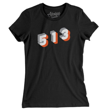 Cincinnati 513 Area Code Women's T-Shirt-Allegiant Goods Co. Vintage Sports Apparel