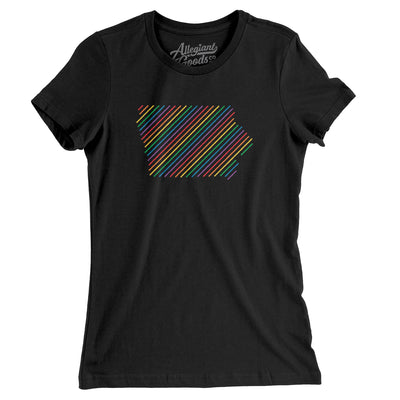 Iowa Pride State Women's T-Shirt-Black-Allegiant Goods Co. Vintage Sports Apparel