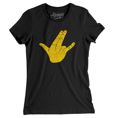 Shockers Hand Women's T-Shirt-Black-Allegiant Goods Co. Vintage Sports Apparel
