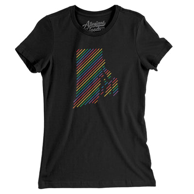 Rhode Island Pride State Women's T-Shirt-Black-Allegiant Goods Co. Vintage Sports Apparel