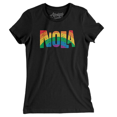 New Orleans Louisiana Pride Women's T-Shirt-Black-Allegiant Goods Co. Vintage Sports Apparel
