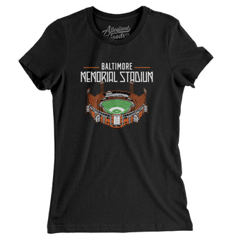 Baltimore Memorial Stadium Women's T-Shirt-Black-Allegiant Goods Co. Vintage Sports Apparel