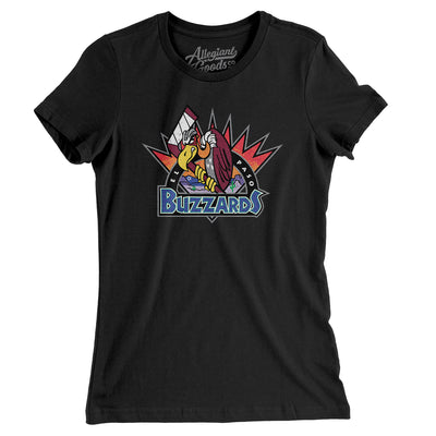 El Paso Buzzards Hockey Women's T-Shirt-Black-Allegiant Goods Co. Vintage Sports Apparel