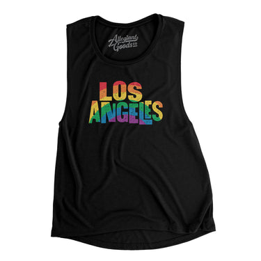 Los Angeles California Pride Women's Flowey Scoopneck Muscle Tank-Allegiant Goods Co. Vintage Sports Apparel
