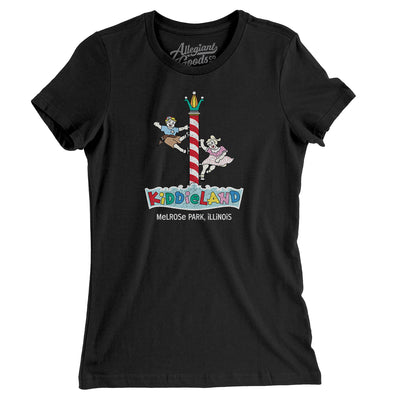 Kiddieland Amusement Park Women's T-Shirt-Black-Allegiant Goods Co. Vintage Sports Apparel