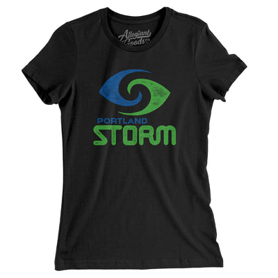 Portland Storm Football Women's T-Shirt-Black-Allegiant Goods Co. Vintage Sports Apparel