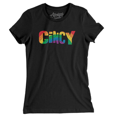 Cincinnati Ohio Pride Women's T-Shirt-Black-Allegiant Goods Co. Vintage Sports Apparel