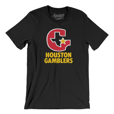 Houston Gamblers Football Men/Unisex T-Shirt-Black-Allegiant Goods Co. Vintage Sports Apparel
