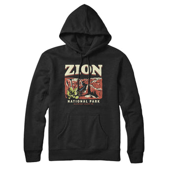 Zion National Park Hoodie-Black-Allegiant Goods Co. Vintage Sports Apparel