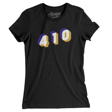 Baltimore 410 Area Code Women's T-Shirt-Allegiant Goods Co. Vintage Sports Apparel