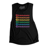 Tennessee Pride Women's Flowey Scoopneck Muscle Tank-Black-Allegiant Goods Co. Vintage Sports Apparel
