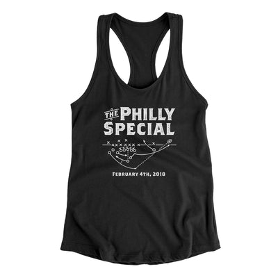 Philly Special Women's Racerback Tank-Black-Allegiant Goods Co. Vintage Sports Apparel