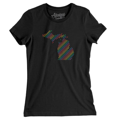Michigan Pride State Women's T-Shirt-Black-Allegiant Goods Co. Vintage Sports Apparel