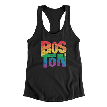 Boston Massachusetts Pride Women's Racerback Tank-Allegiant Goods Co. Vintage Sports Apparel