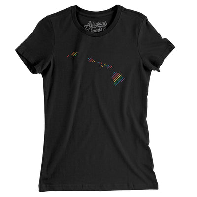 Hawaii Pride State Women's T-Shirt-Black-Allegiant Goods Co. Vintage Sports Apparel