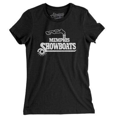 Memphis Showboats Football Women's T-Shirt-Black-Allegiant Goods Co. Vintage Sports Apparel