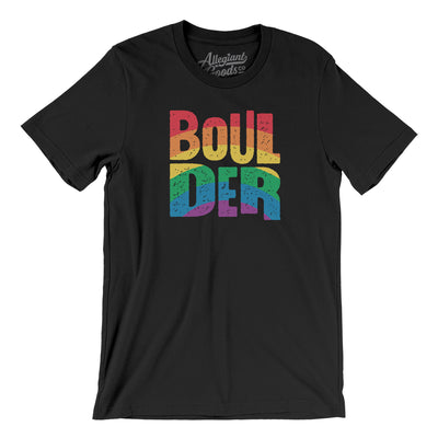 Boulder Colorado Pride Men/Unisex T-Shirt-Black-Allegiant Goods Co. Vintage Sports Apparel
