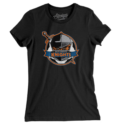 Sacramento Knights Soccer Women's T-Shirt-Black-Allegiant Goods Co. Vintage Sports Apparel