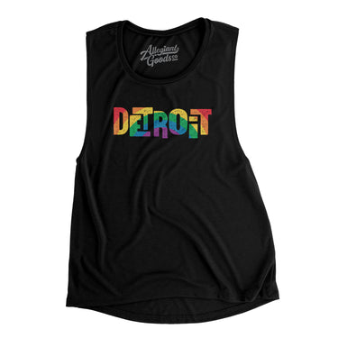 Detroit Michigan Pride Women's Flowey Scoopneck Muscle Tank-Allegiant Goods Co. Vintage Sports Apparel