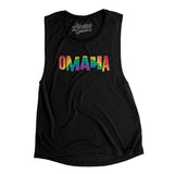 Omaha Nebraksa Pride Women's Flowey Scoopneck Muscle Tank-Allegiant Goods Co. Vintage Sports Apparel