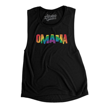 Omaha Nebraksa Pride Women's Flowey Scoopneck Muscle Tank-Allegiant Goods Co. Vintage Sports Apparel