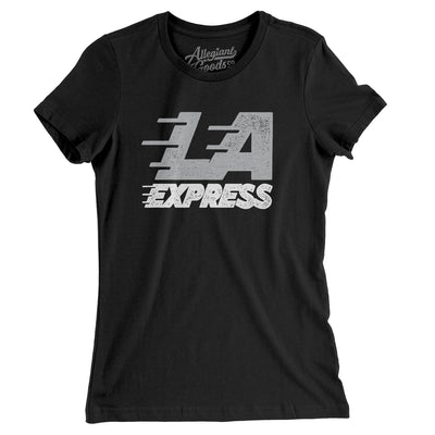 Los Angeles Express Football Women's T-Shirt-Black-Allegiant Goods Co. Vintage Sports Apparel