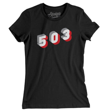 Portland 503 Area Code Women's T-Shirt-Allegiant Goods Co. Vintage Sports Apparel