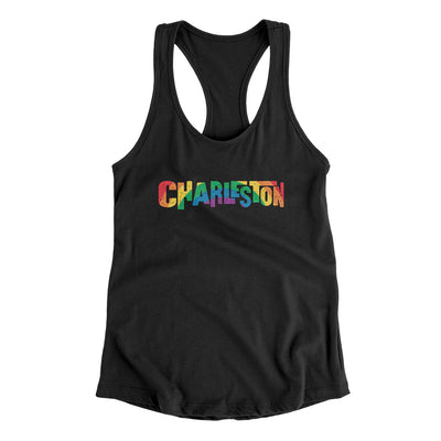 Charleston South Carolina Pride Women's Racerback Tank-Black-Allegiant Goods Co. Vintage Sports Apparel