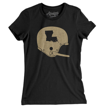 Louisiana Vintage Football Helmet Women's T-Shirt-Allegiant Goods Co. Vintage Sports Apparel