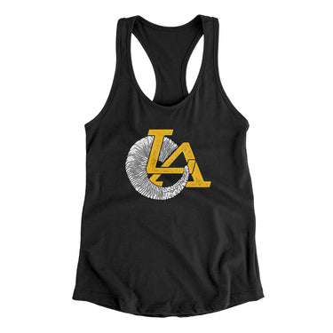 LA Ram Horn Women's Racerback Tank-Allegiant Goods Co. Vintage Sports Apparel