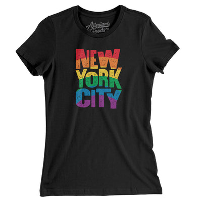 New York City Pride Women's T-Shirt-Black-Allegiant Goods Co. Vintage Sports Apparel
