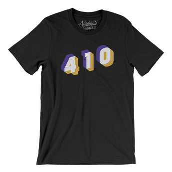 Baltimore 410 Area Code Men/Unisex T-Shirt-Black-Allegiant Goods Co. Vintage Sports Apparel