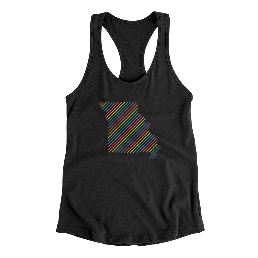 Missouri Pride State Women's Racerback Tank-Black-Allegiant Goods Co. Vintage Sports Apparel