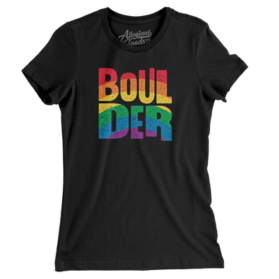 Boulder Colorado Pride Women's T-Shirt-Black-Allegiant Goods Co. Vintage Sports Apparel