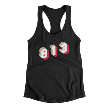 Tampa 813 Area Code Women's Racerback Tank-Allegiant Goods Co. Vintage Sports Apparel