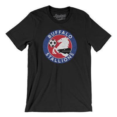 Buffalo Stallions Soccer Men/Unisex T-Shirt-Black-Allegiant Goods Co. Vintage Sports Apparel