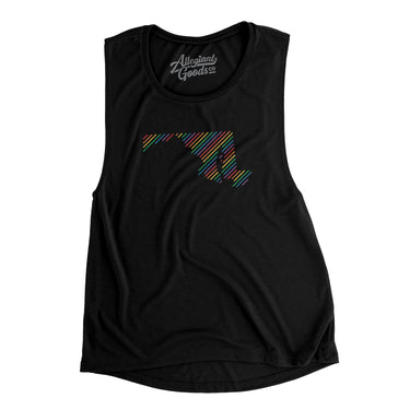 Maryland Pride State Flowey Scoopneck Muscle Tank-Allegiant Goods Co. Vintage Sports Apparel