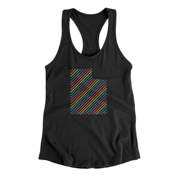 Utah Pride State Women's Racerback Tank-Black-Allegiant Goods Co. Vintage Sports Apparel