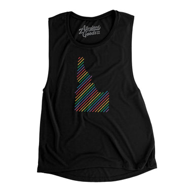 Idaho Pride State Flowey Scoopneck Muscle Tank-Allegiant Goods Co. Vintage Sports Apparel