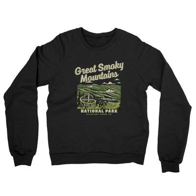 Great Smoky Mountains National Park Midweight Crewneck Sweatshirt-Black-Allegiant Goods Co. Vintage Sports Apparel