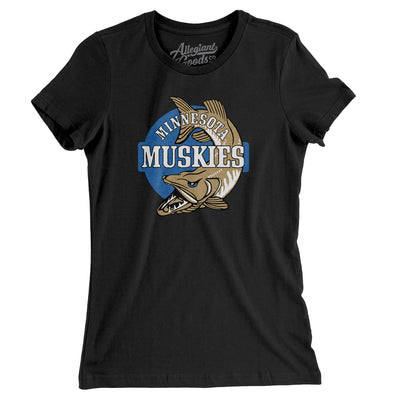 Minnesota Muskies Basketball Women's T-Shirt-Black-Allegiant Goods Co. Vintage Sports Apparel