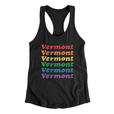 Vermont Pride Women's Racerback Tank-Black-Allegiant Goods Co. Vintage Sports Apparel